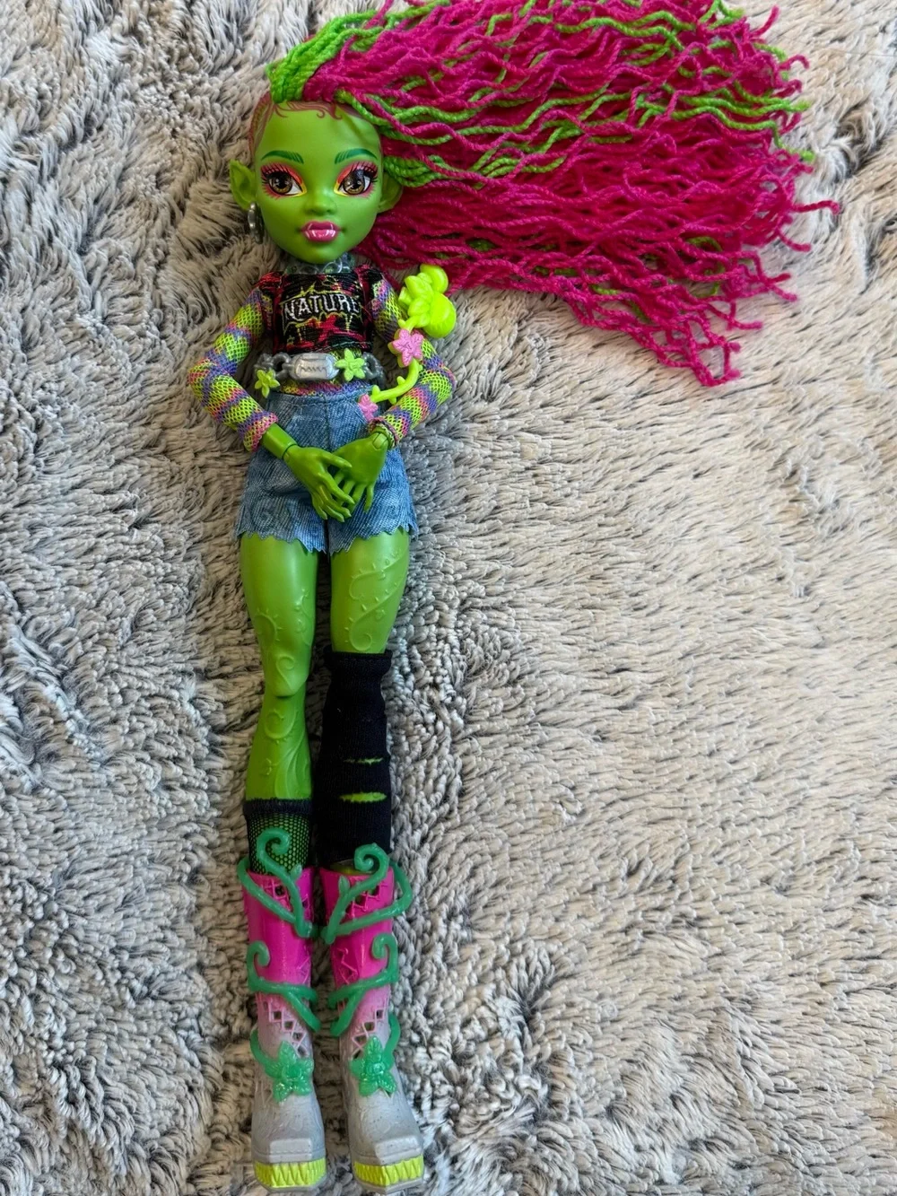 monster high dolls set - green, pink, blue, orange, purple